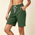 thumbnail image 5 of Women's Knit Elastic Waist Shorts with Pockets, Drawstring Casual Summer Bottoms, Soft Stretchy Fabric, Loose Fit, Lounge Athletic Gym Hiking Travel, Womens | VerBelle,Green M, 5 of 7