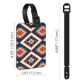 thumbnail image 3 of WIRESTER Rectangle PU Leather Luggage Tags for Travel Suitcase Baggage 4.05 x 2.83 inches - Navy Tribal Pattern, 3 of 7