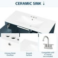 thumbnail image 4 of 36" Bathroom Vanity with Ceramic Sink, Freestanding Storage Cabinet with Drawers and Shelves, Blue Gray, 4 of 8