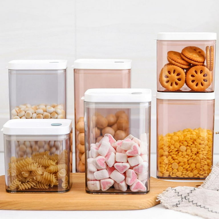 1pc Square Transparent Storage Container, Modern Food Preservation Box,  Kitchen Grain And Miscellaneous Storage Jar, Thickened Sealed Dry Fruit Jar