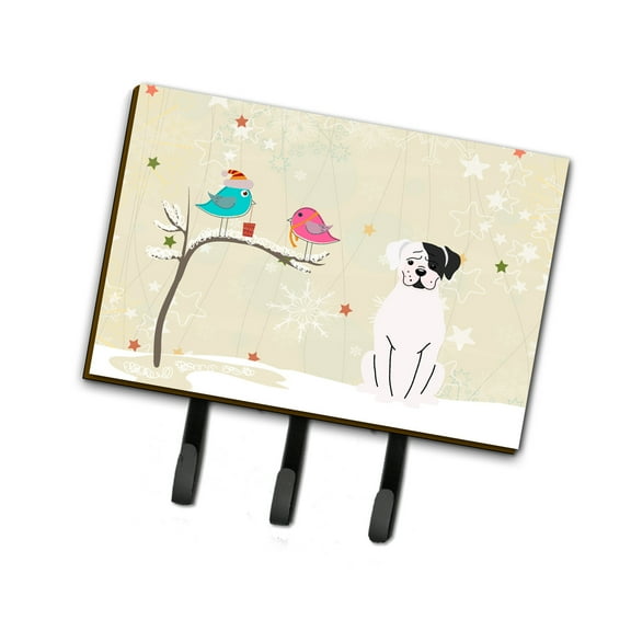Christmas Presents between Friends Boxer - White Leash or Key Holder