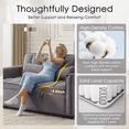 thumbnail image 5 of Amuille 3 in 1 Convertible Sleeper Sofa Bed, 54" Velvet Fabric Loveseat, Pull Out Couch for Living Room and Apartment (Dark Gray), 5 of 8