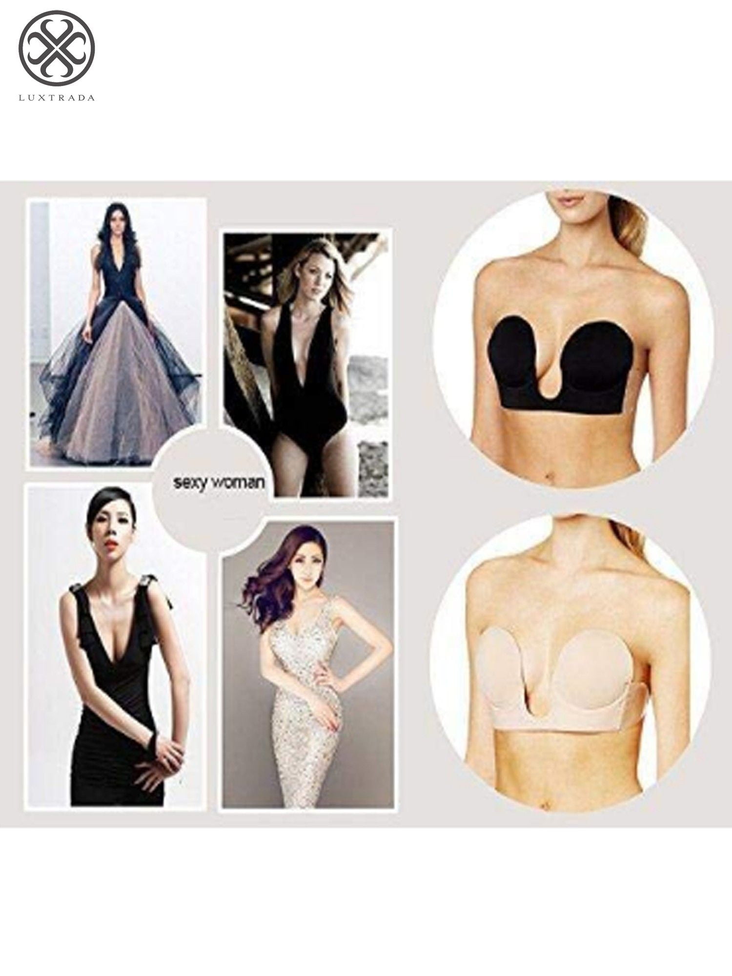 Chumian Strapless Bra Adhesive Push up Invisible Backless Bras for Women  Stick on Bra for Evening Dress