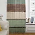 thumbnail image 6 of Green Brown Sheer Curtains 45 Inches Long, Country Wood Grain Abstract Stripe Light Filering Curtains, Breathable Simi Curtain Privacy Drapes for Kitchen Bathroom Lightweight Small Window Treatment, 6 of 9