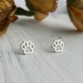 thumbnail image 2 of Howard's Stud Bud Paw Print Silver Stud Earrings for Women, 2 of 4