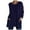 Dark Blue, variant on Women's Crewneck Long Sleeve Tops Solid Color Pullover Basic Shirts Plus Size Casual Loose Blouse with Pocket