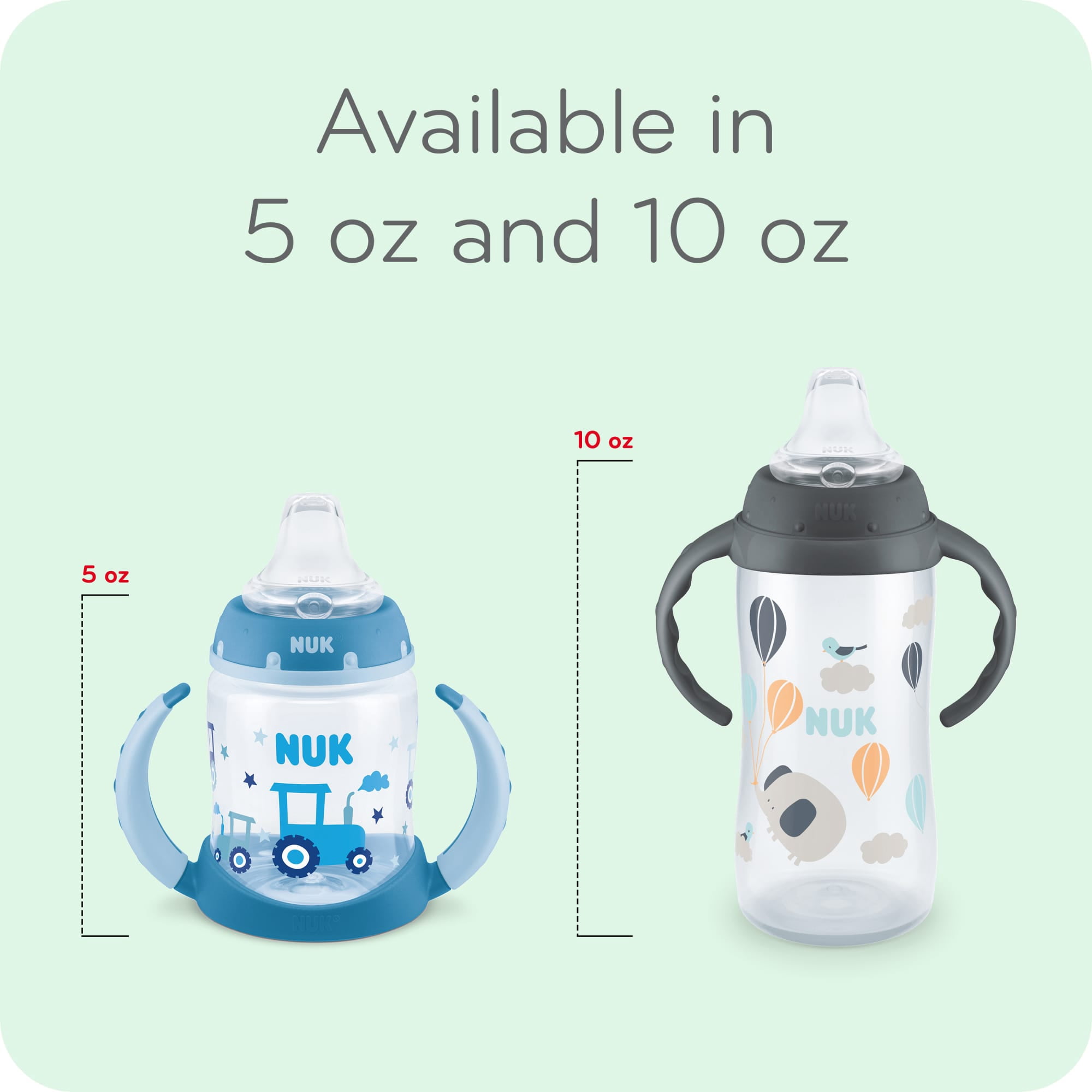 NUK Learner Infant Toddler Cup, 5 oz Soft Spout Sippy Cup 6+ Months, 1 Pack, Girl