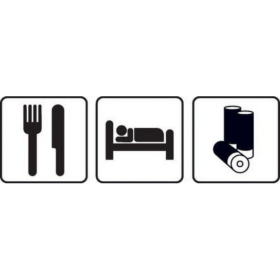 Wall Decal Eat Sleep Hunt Buck Horns Camping Deer Predator Doe Hunting Bow Arrow Bulls Eye Wilderness Camouflage Holiday Gift Ideas Sticker - Size: 4 Inches X 16 Inches