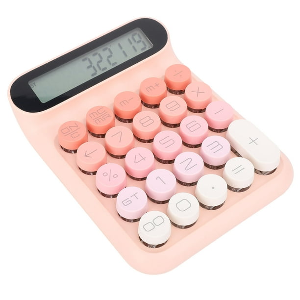 Calculadora De Interruptor Mecánico Con 24 Claves Y Pantalla LCD, Calculadora De Escritorio Compacta Con Sueño Automático, Calculadora De Llaves Grandes Portátiles Para