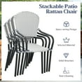 thumbnail image 4 of Gymax Set of 4 Patio Rattan Dining Chairs Stackable Armrest No Assembly, 4 of 10