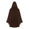 thumbnail image 4 of UTSJKR Hooded Medieval Cloak Cape with Buckle Closure Vintage Renaissance Cosplay Robe for Themed Party Dress Up Brown, 4 of 8