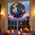 thumbnail image 5 of DVKOVI Halloween Suncatcher Stained Glass Window Hanging Decor Aesthetic Wall Decor Garden Sun Catchers Light Blue A, 5 of 8