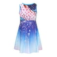thumbnail image 3 of Gyexs Girls Sleeveless Dress Size 7-8 Round Neck Floral Printed Sundress for Casual Home Party Beach 4-12 Years (Kids, 05 Blue, 7-8 Years), 3 of 8