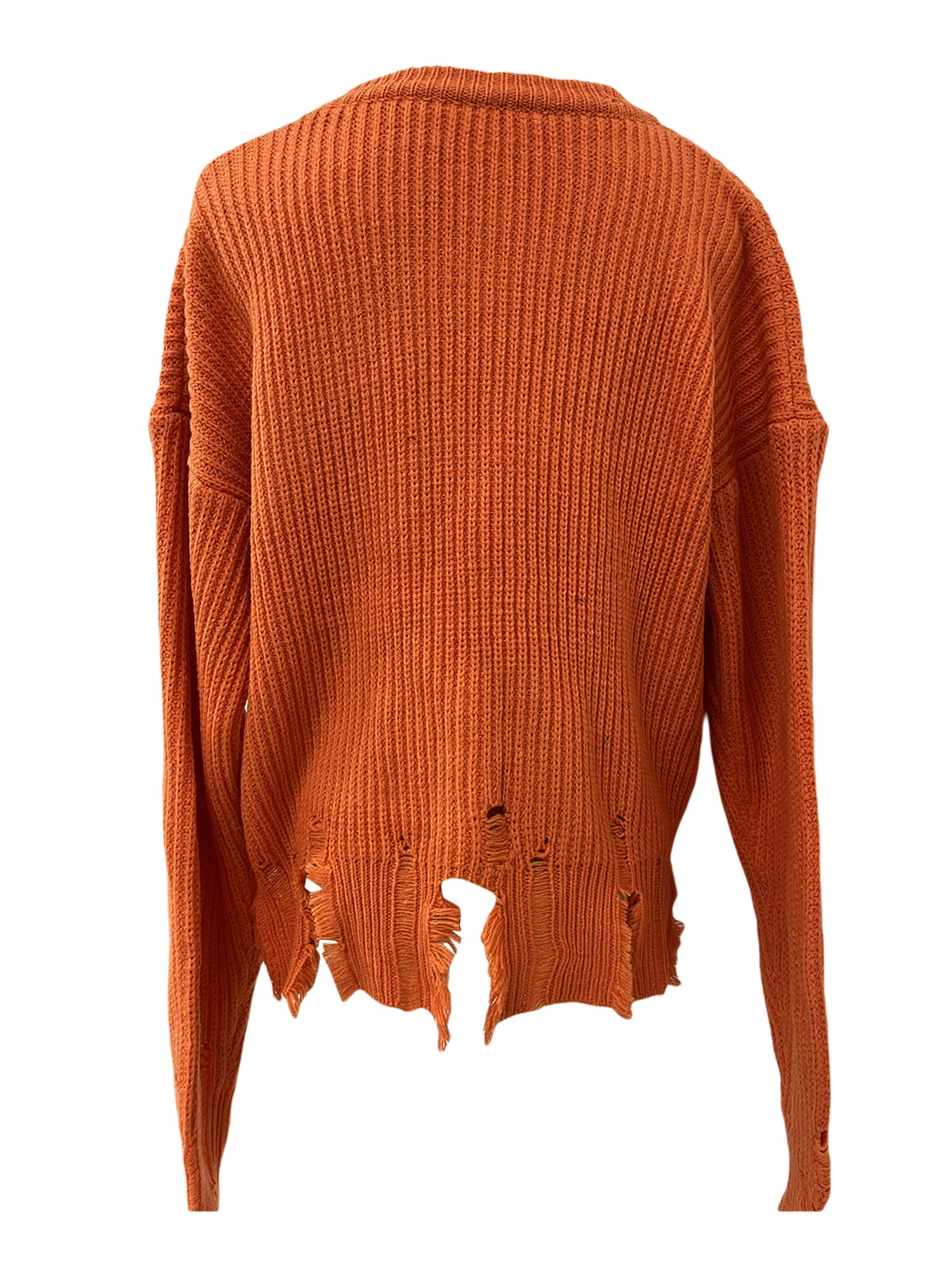 Frayed trim drop shoulder hotsell sweater
