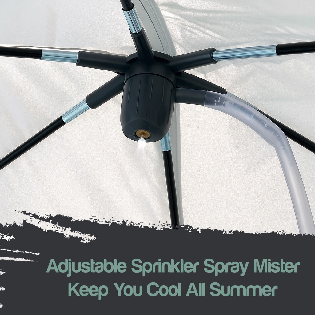 Lark 8' x 20" Metal Frame Pool with Canopy - UV Resistant Sunshade Canopy, Sprinkler Shower with Adjustable Mist Settings, Easy Installation - Perfect Canopy Pool for Summer Fun