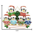 thumbnail image 5 of Personalized Penguin Family of 6 Christmas Ornaments 2024 - Customized Cute Penguins in a Sweater, 5 of 10