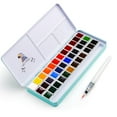 thumbnail image 1 of Meiliang Juego De Pintura De Acuarela, 36 Colores Vivos En Caja De Bolsillo Con Anillo De Metal Y Pincel De Acuarela, Perfecto Para Estudiantes Principiantes Y Más, 1 of 9