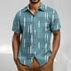 thumbnail image 1 of Blusa y camisa de manga corta con cuello vuelto para hombre, blusa informal holgada con botones y cuello vuelto, blusa de poliéster para hombre, 1 of 5