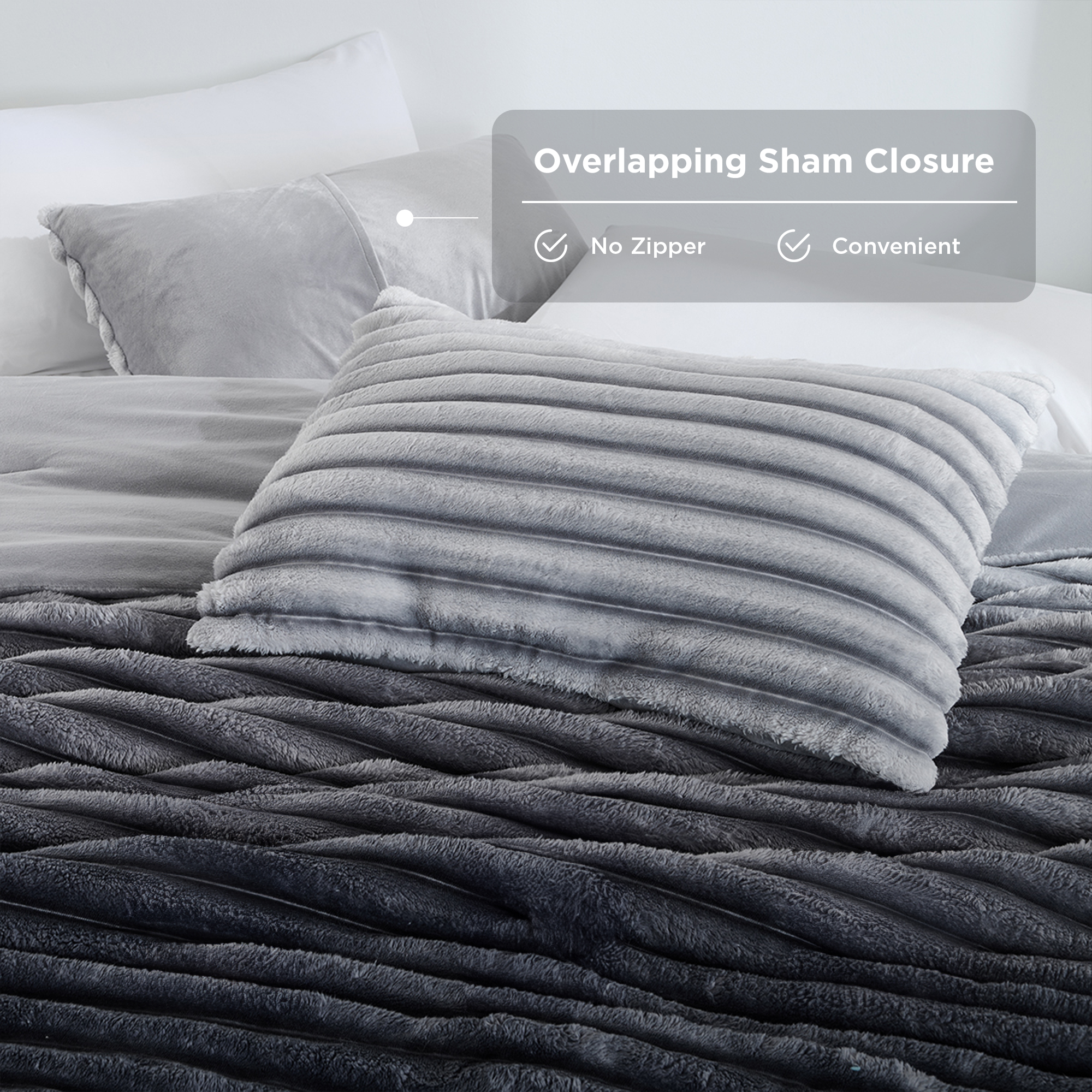 Regency Heights 3-Piece Comforter Set, Full/Queen, Grey Ombre photo 8