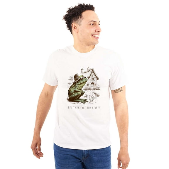 Funny Frog Did I Turn Off The Stove Men's Graphic T Shirt Tees Brisco Brands S