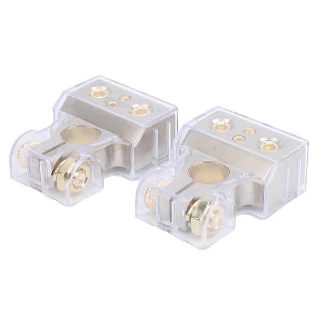 Automóvil Par Batería Terminal Conector Negativo y Positivo 0/4/8/10 AWG para Coche Barco Camión Moto Fyydes Descripción de la referencia