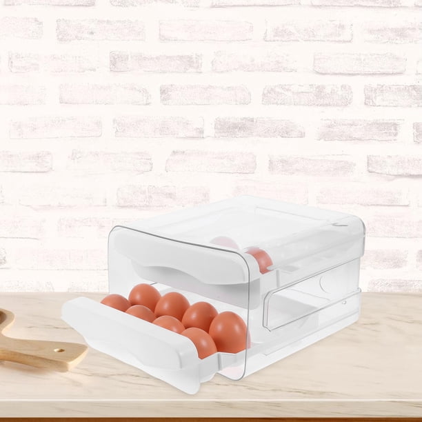 BESTYASH Organizador Para Huevos Doble Para Refrigerador Y Cocina Con Y Tapa Transparente