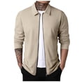 thumbnail image 1 of Men's Solid Color Zipper Lapel Jacket Coat Men's Casual Fashion Warm Coat3XL, 1 of 4