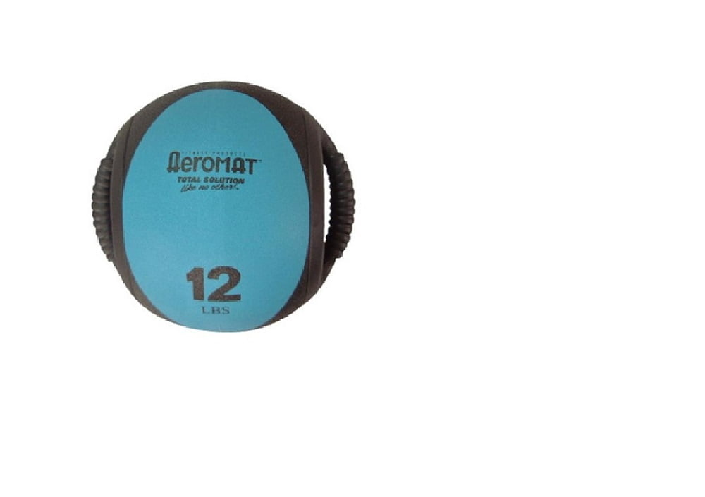 Aeromat Dual Grip Fitness Power Medicine Ball - 12 lb. Black/Teal with Dual Grip Power Medicine Ball, 9cm/16-Pound, Black/Purple
