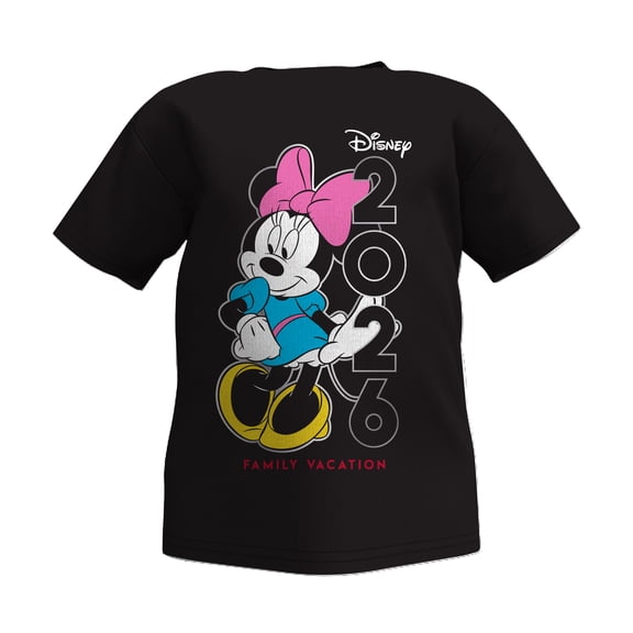 Disney Minnie 2026 Family Vacation Toddler Tee Shirt, 2T-4T (Unisex)