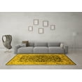 thumbnail image 3 of Ahgly Company Machine Washable Indoor Round Oriental Yellow Industrial Area Rugs, 5' Round, 3 of 4