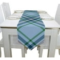 thumbnail image 4 of 13"x70" Rectangle Cloth Table Runner Blue Tartan Texture Table Cover for Wedding Birthday Holiday, 4 of 5