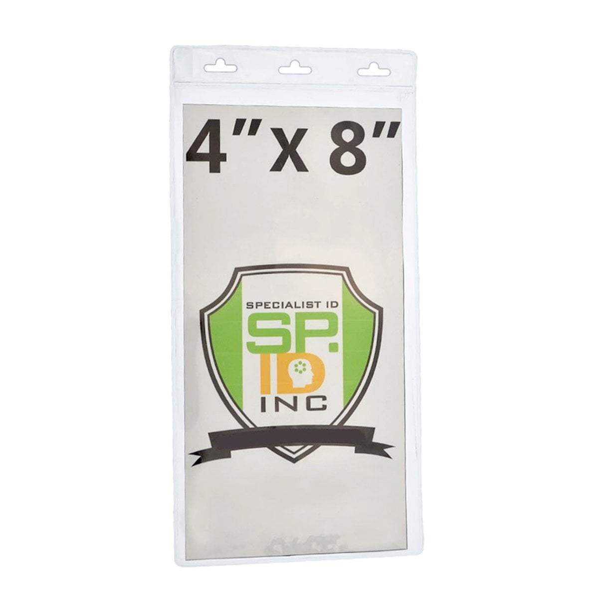 Bulk 50 Pack - Extra Large 4" X 8" Clear Plastic Ticket Holders (Really Big) 4X8 Inch Big Credential ID Protector Sleeves for Sporting Events and Concerts - 3 Top Lanyard Slots to Work w Any Lanyard
