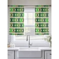 thumbnail image 4 of Saint Patrick's Day Sheer Curtains 54 Inch Length 2 Panels Set, Vintage Green Plaid Lucky Clovers Voile Window Treatment Rod Pocket Short Kitchen Curtains Drapes for Bedroom 52"x54"x2, 4 of 7