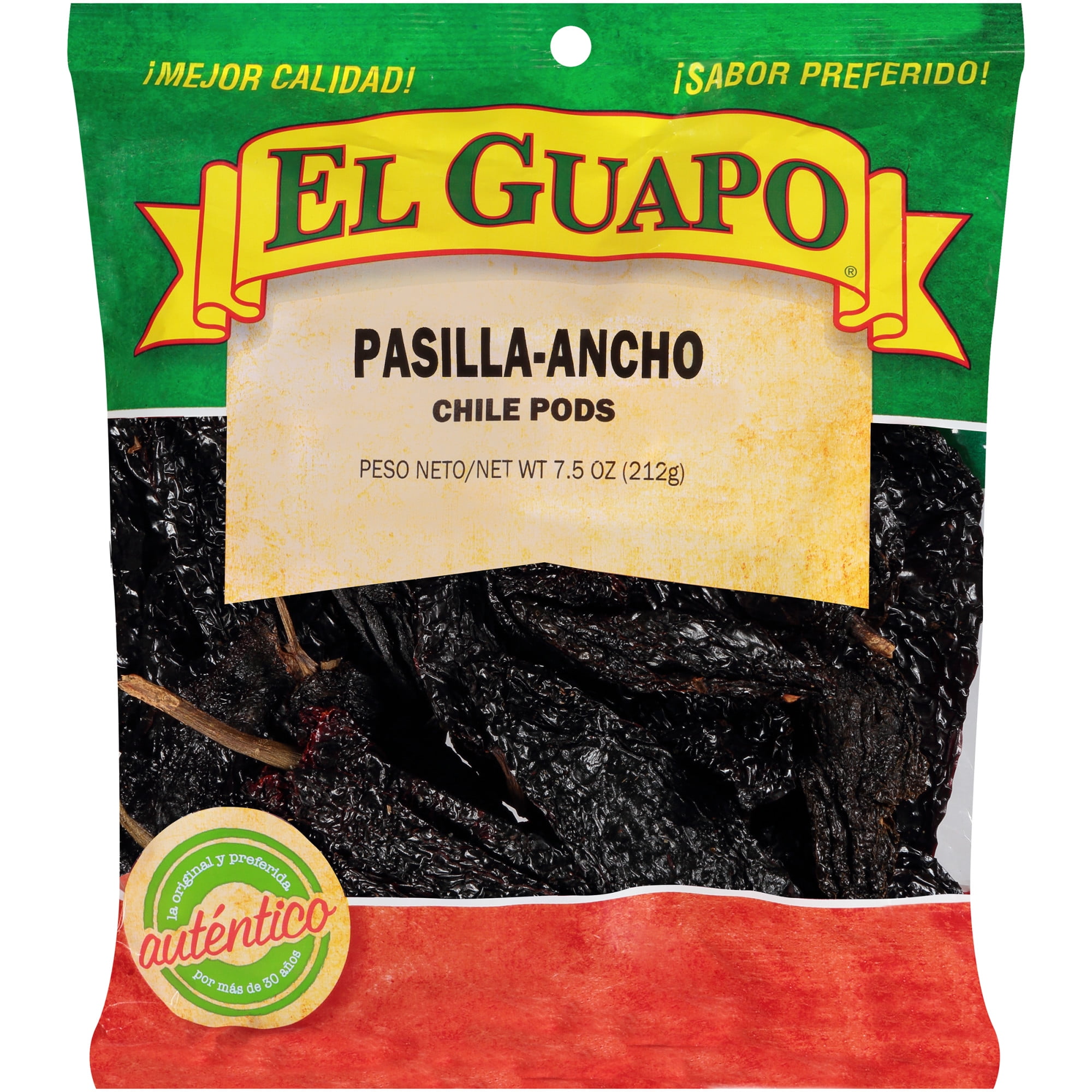 El Guapo Whole Pasilla Ancho Chile (Chile Pasilla Ancho), 7.5 oz