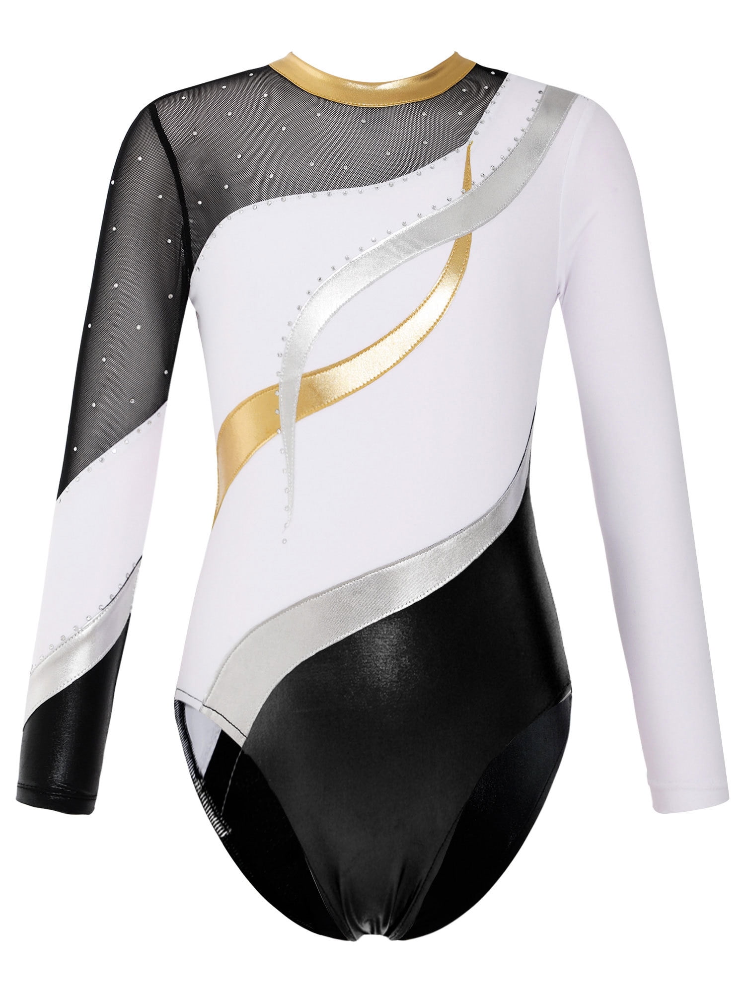 TiaoBug Womens Full Body Gymnastics Leotard Long Sleeve Skating