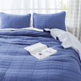 thumbnail image 2 of Kasentex  3-Piece Oversized Quilt Set Soft Cotton Bedspread Coverlet Sets Blue King Oversize, 2 of 5