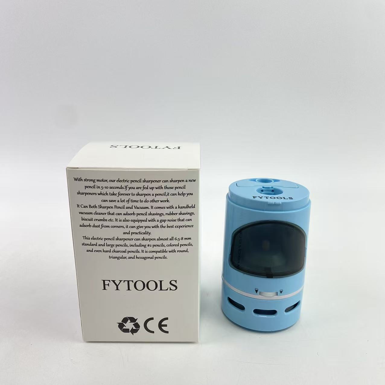 FYTOOLS Pencil sharpeners,Wireless Automatic Pencil Sharpenerfor 6.5-8mm Colored Pencils, BatteryOperated,Fast Sharpening,Blue