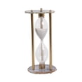 thumbnail image 6 of Decorative Hourglass Timepiece for Home and Bathroom Decor - Resin Frame Glass Sand Timer for Office Desk, Living Room or Shelf - Display Accent for Coffee Table Centerpiece - 10", Brown & Gold, 6 of 12