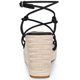 thumbnail image 3 of Sandalias de cuña con tiras para mujer, tacones tipo alpargata negro, EE. UU. 10, 3 of 5