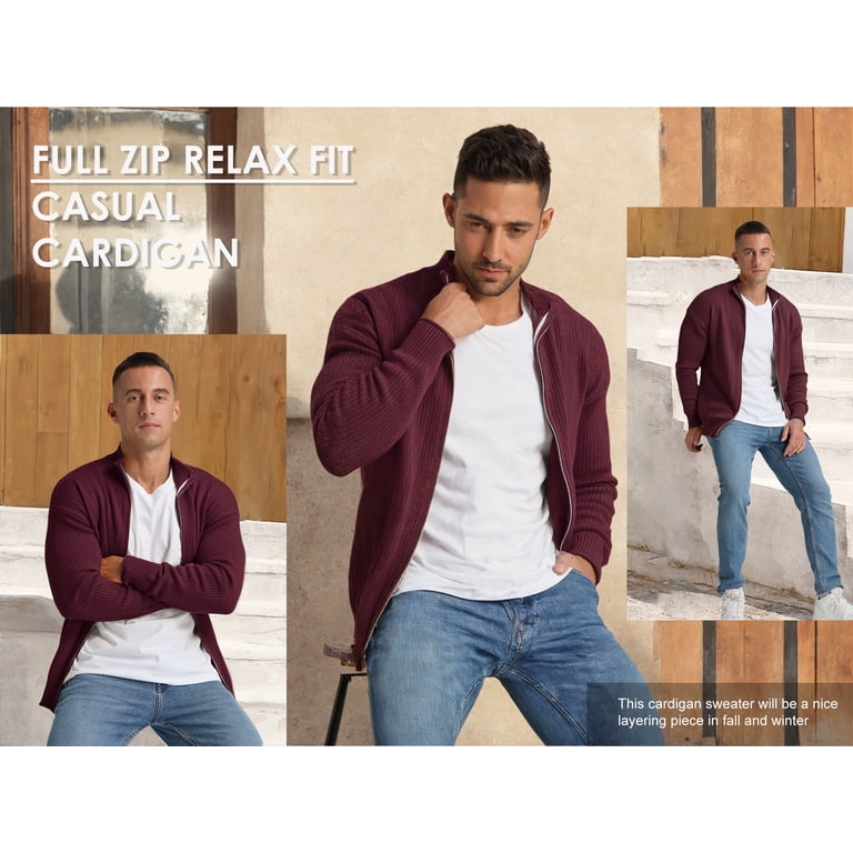 Iceglad Men's Full-Zip Mock Neck Cardigan photo 7