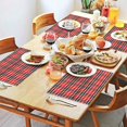 thumbnail image 2 of Red Black White Checkerboard Checkered Pattern Summer Placemats Table Placemats Set Of 4-Linen Kitchen Washable Placemats Table Mats 11.8"x17.7" Non-Slip Heat Resistant, 2 of 6