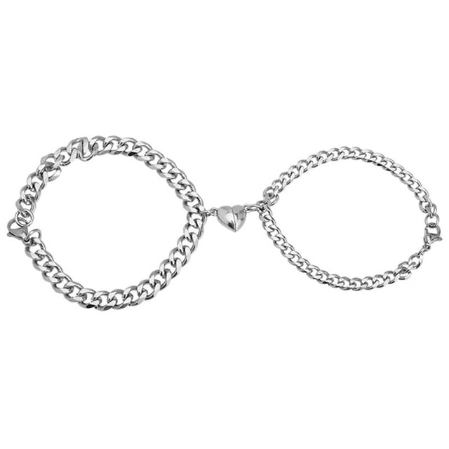 Moda mitades corazón magnético pareja pulseras para mujer hombre colgante pulsera pareja amistad pulsera para niñas joyería Gao Jinjia LED