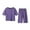 Purple, variant on Qingpeng Toddler Girls Boys Pajamas Sleepwear Set Solid Daily Short Summer Clothes Set