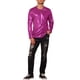 thumbnail image 2 of Camiseta metálica INSPIRE CHIC de manga larga para hombres, camiseta brillante para discoteca color rojo rosa 2XL, 2 of 5