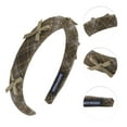 thumbnail image 3 of Unique Bargains 1 Pc Plaid Bow Headbands for Women Khaki, 3 of 6