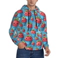 thumbnail image 2 of Salouo Cute Strawberry Flower Pot Pattern Men's Fall Hoodie Sweatshirt,Sport Hoodie with Pockets for Men Pullover Casual Hooded Sweatshirt-X-Large, 2 of 7