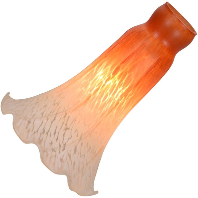 Pantalla de Lámpara Bieye LS01 Flor de Lirio de Vidrio 3.2x3.8 cm Naranja y Blanco