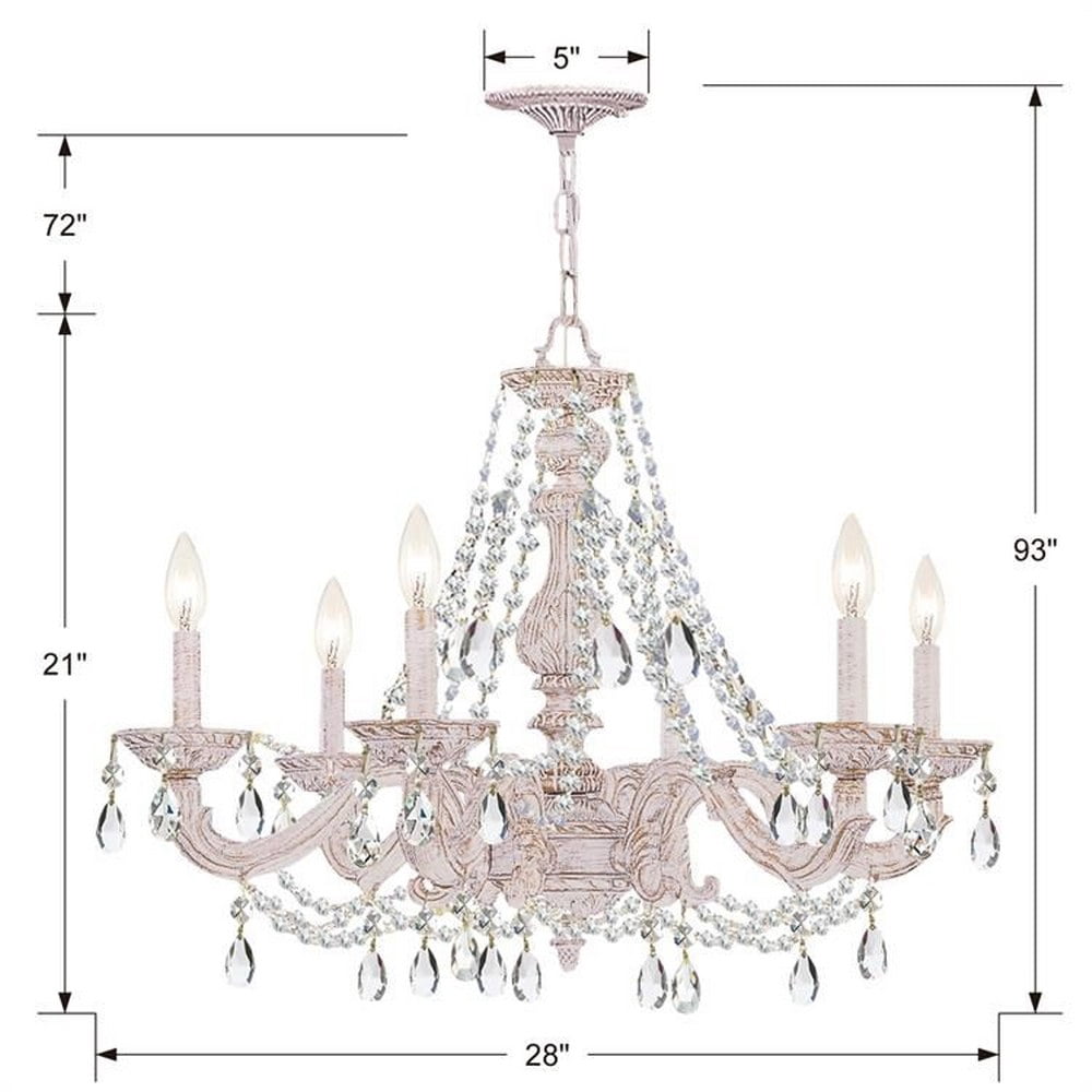5026-AW-CL-S-Crystorama Lighting-Paris Market - Six Light Chandelier in Traditional and Contemporary Style - 28 Inches Wide by 22 Inches High-Clear
