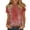Z39Red, variant on Women's Summer Short Sleeve Mock Neck T-Shirt Vintage Botanical Print Boho Style Casual Daily Wear Top Pink M