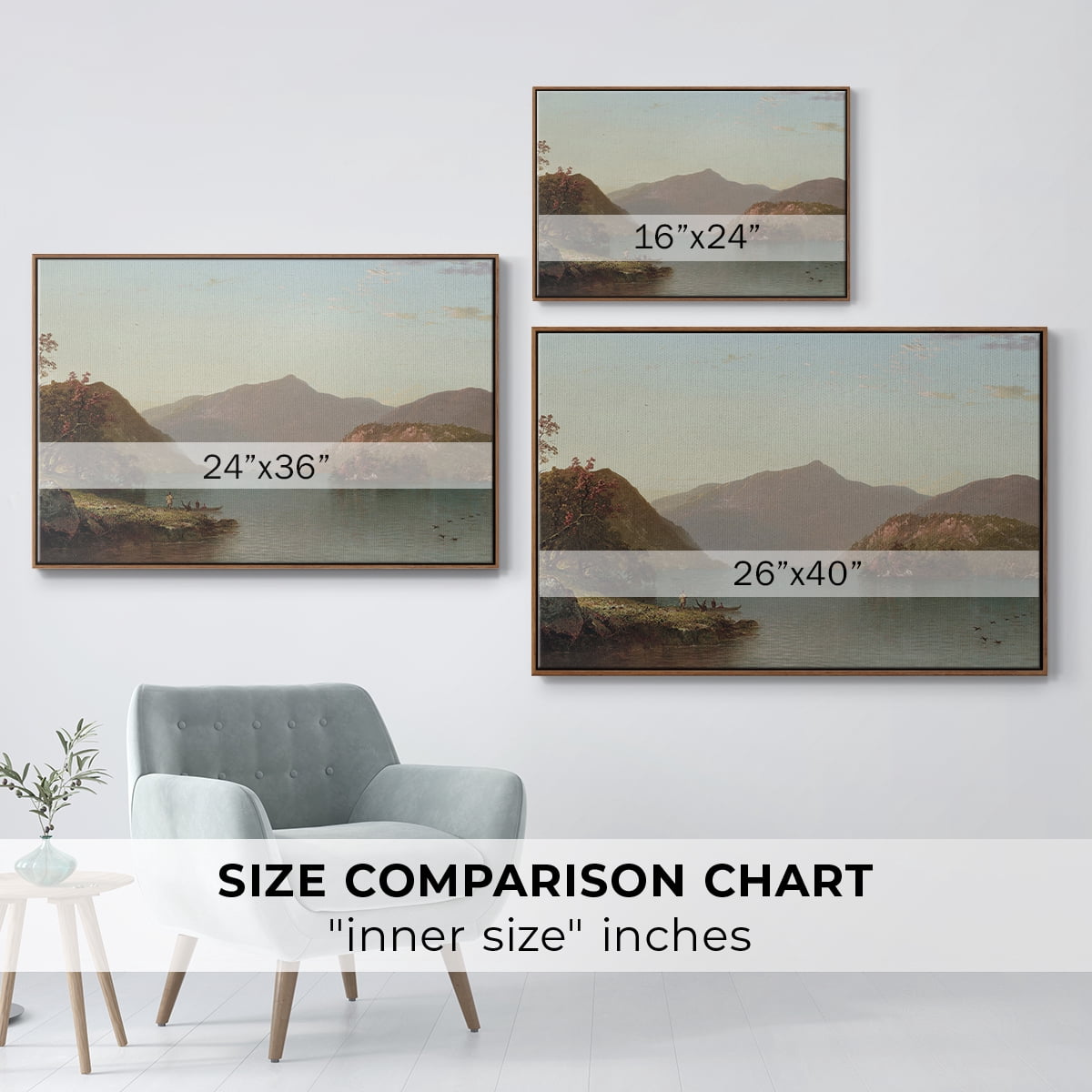 Vintage Landscape-CCCXXXVIII By Wexford Home Framed in Walnut Wood Gallery Wrapped Canvas 17 in. x 25 in.